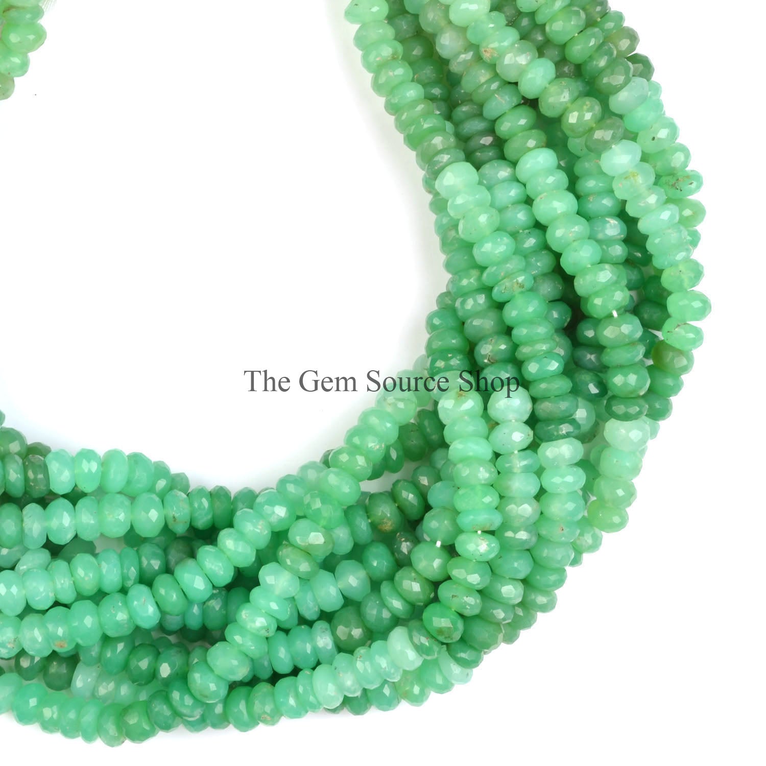 Chrysoprase Beads, Chrysoprase Faceted Beads, Chrysoprase Rondelle Beads, Beads For Jewelry