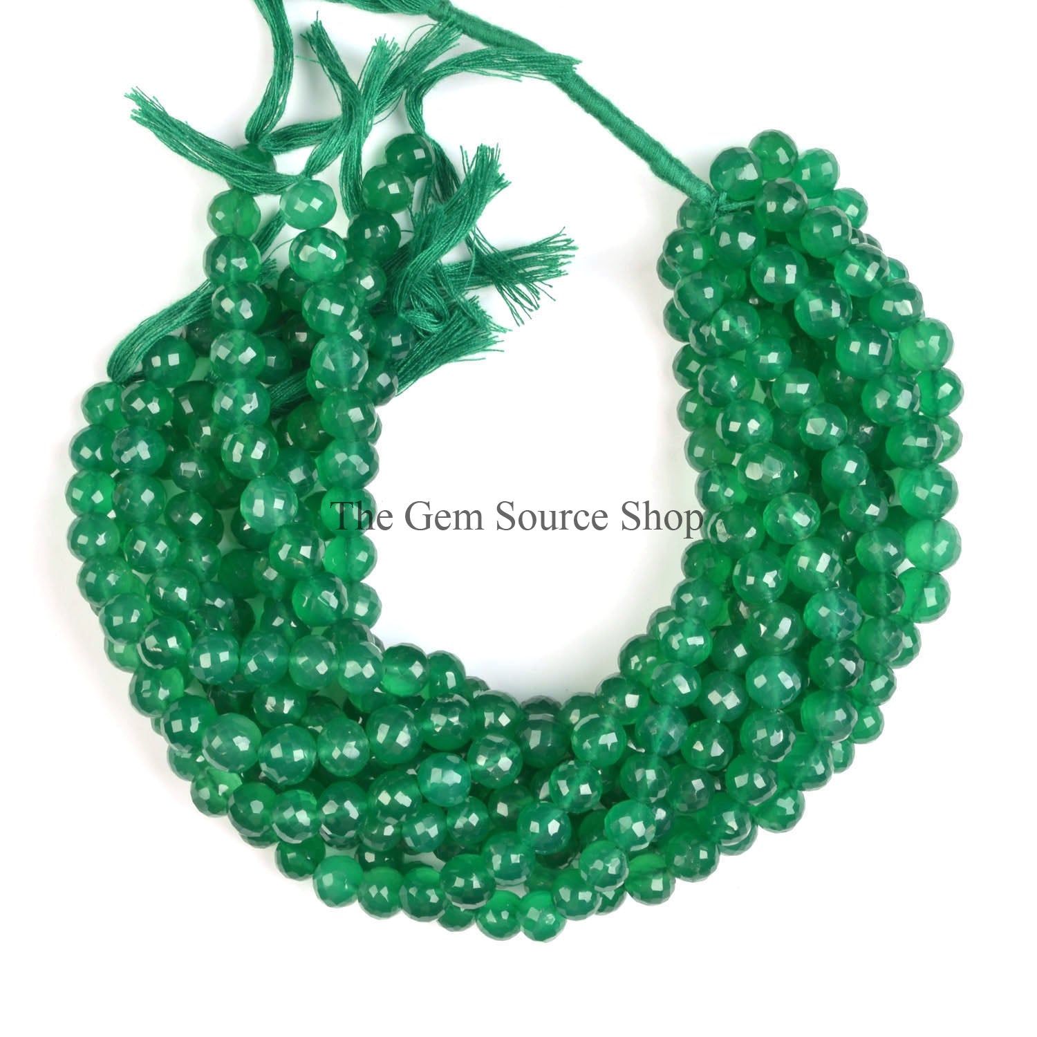 Natural Green Onyx Beads, Faceted Round Shape Beads, Faceted Onyx Beads, Wholesale Gemstone