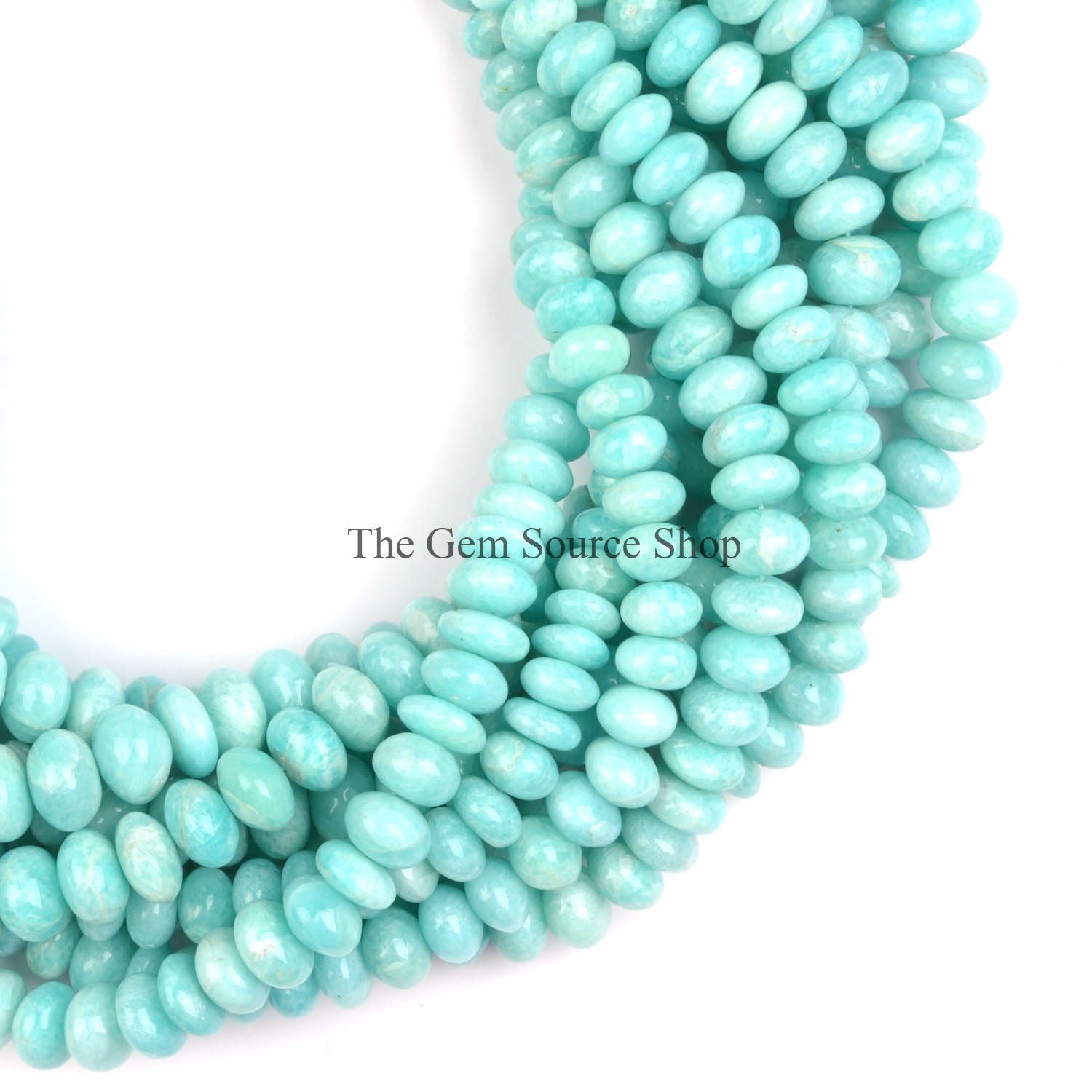 Amazonite Smooth Beads, Plain Rondelle Beads, Amazonite Gemstone Beads, Wholesale Beads