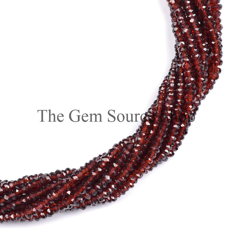 Mozambique Garnet Faceted Rondelle Cut Gemstone Beads TGS-0171