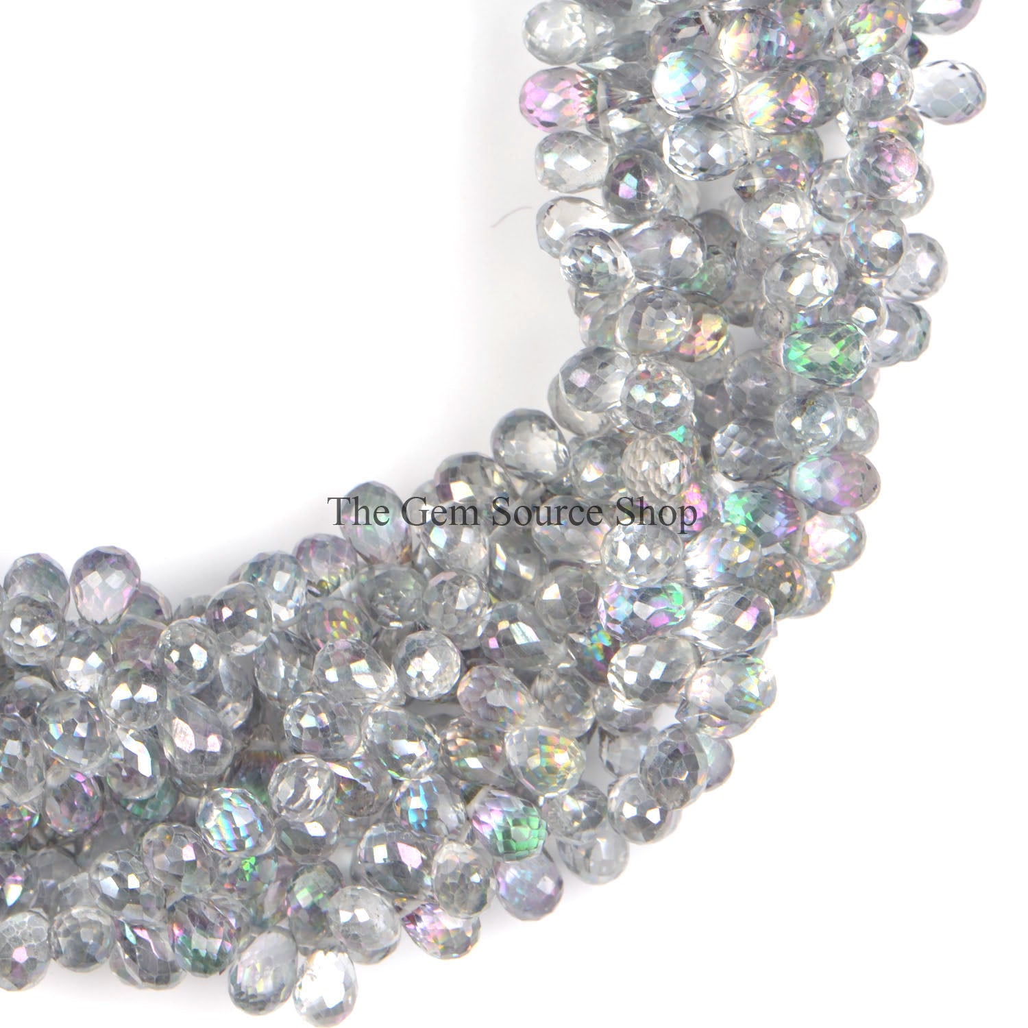 Mystic Topaz Faceted Drop Beads