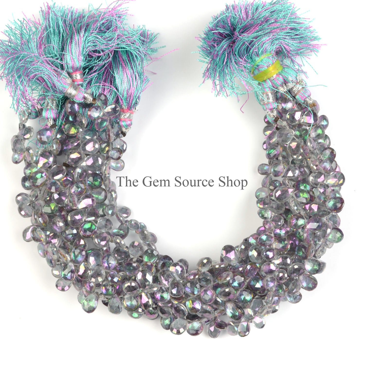 Mystic Topaz Faceted Pear Shape Beads
