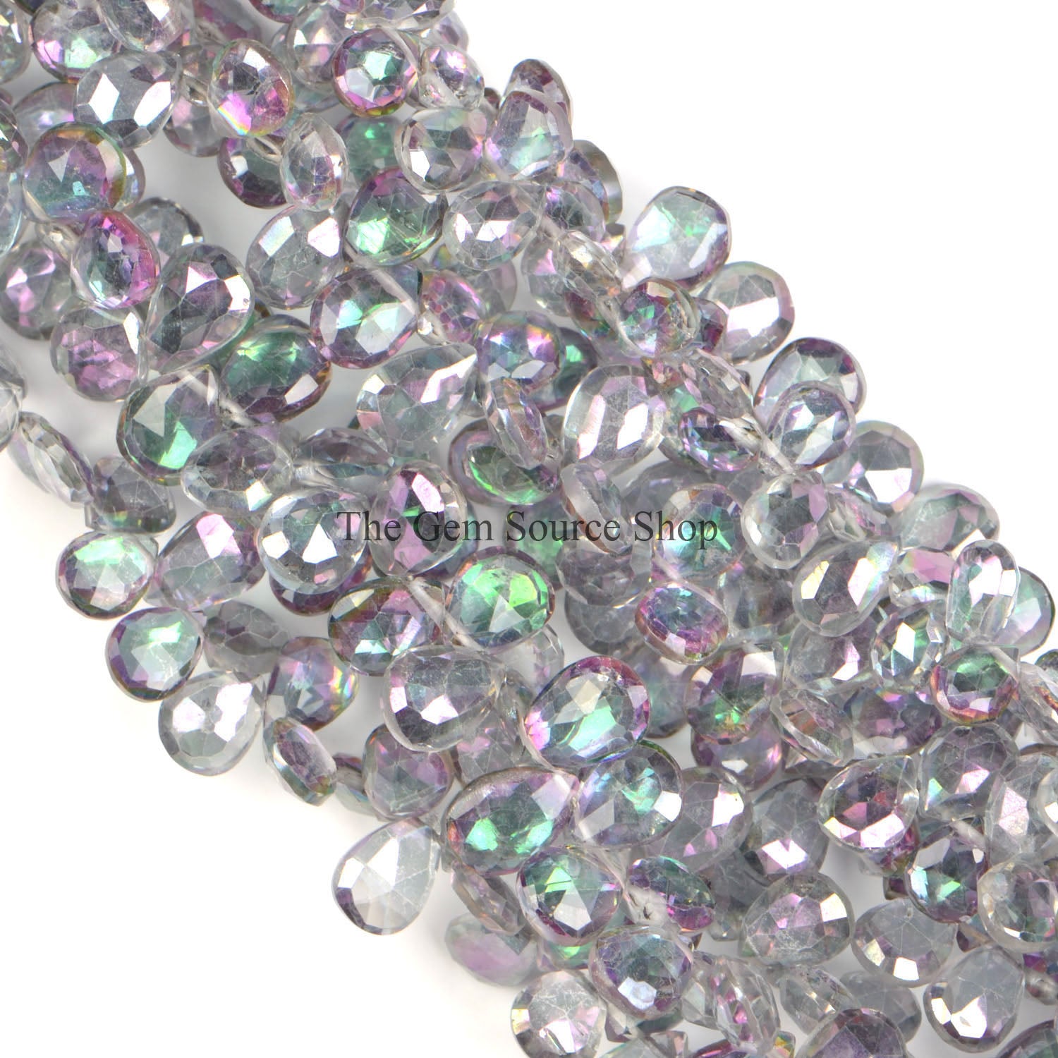 Mystic Topaz Faceted Pear Shape Beads