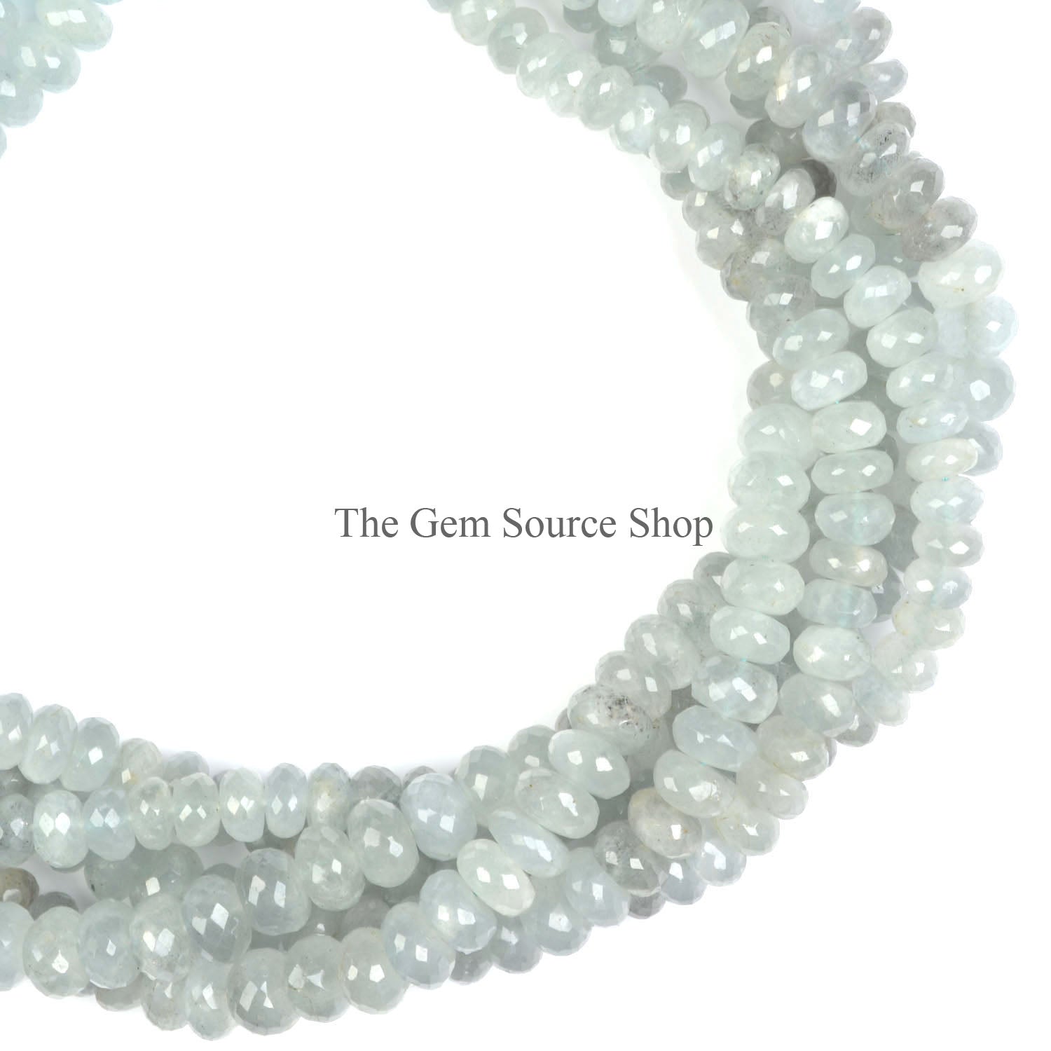 Moss Aquamarine Faceted Beads