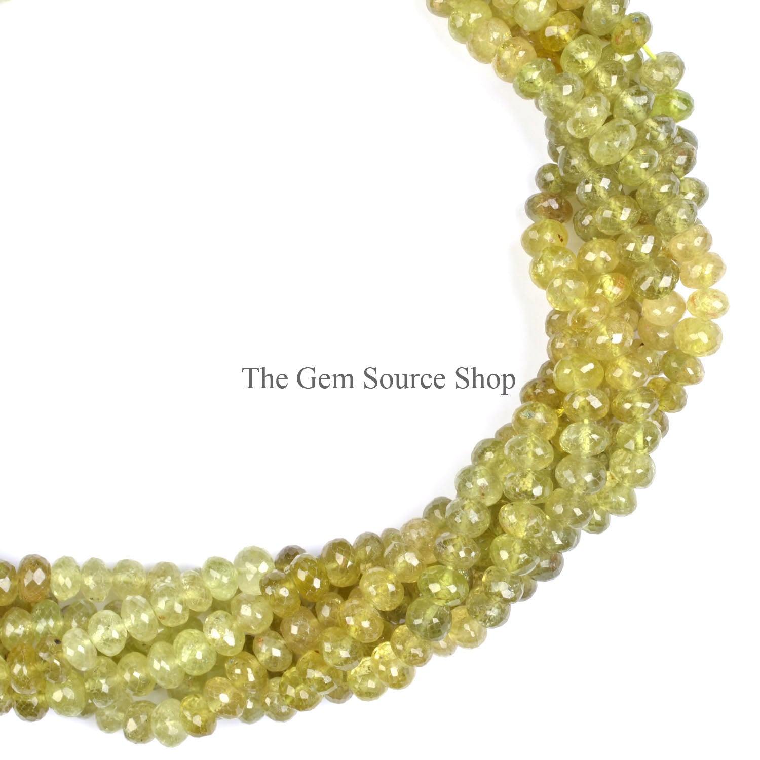 Grossular Garnet Faceted Rondelle Gemstone Beads