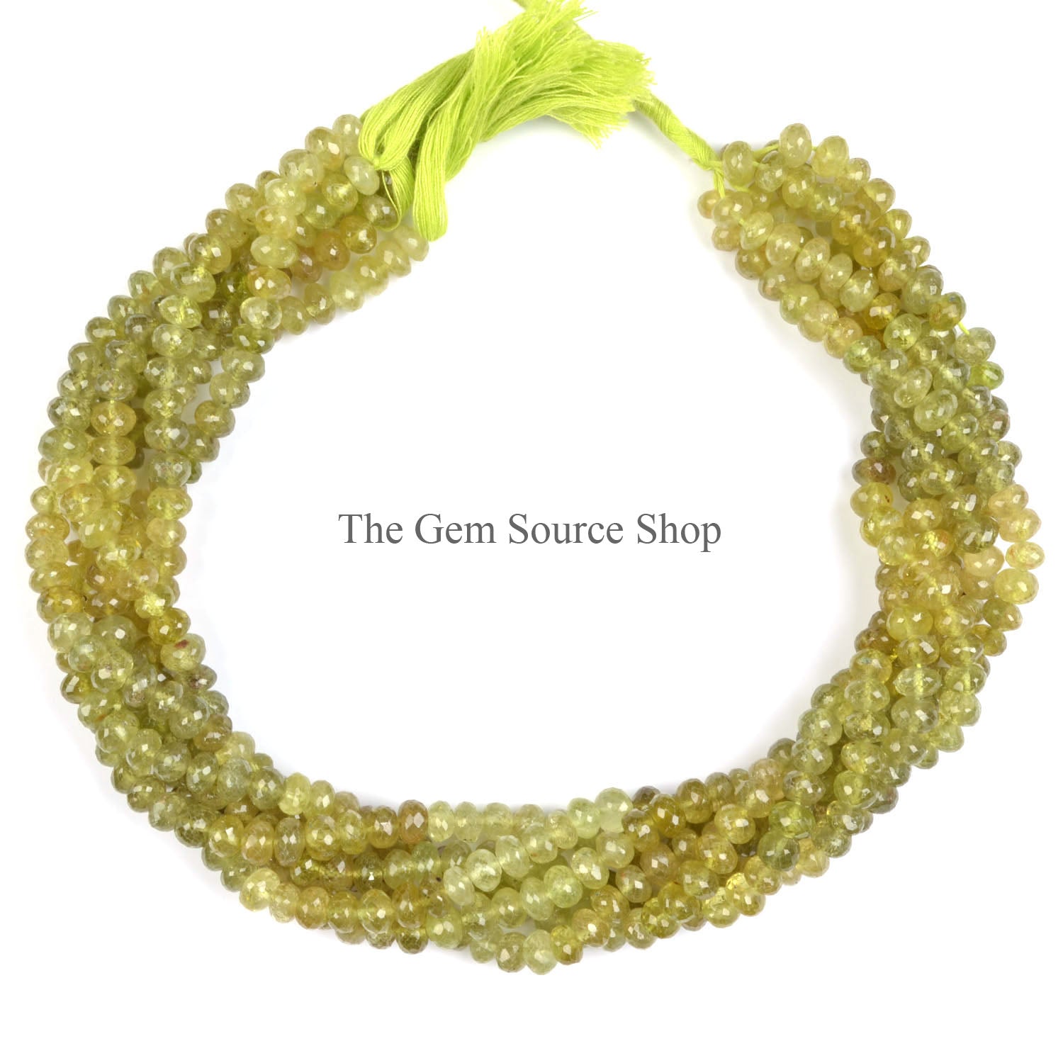 Grossular Garnet Faceted Rondelle Gemstone Beads