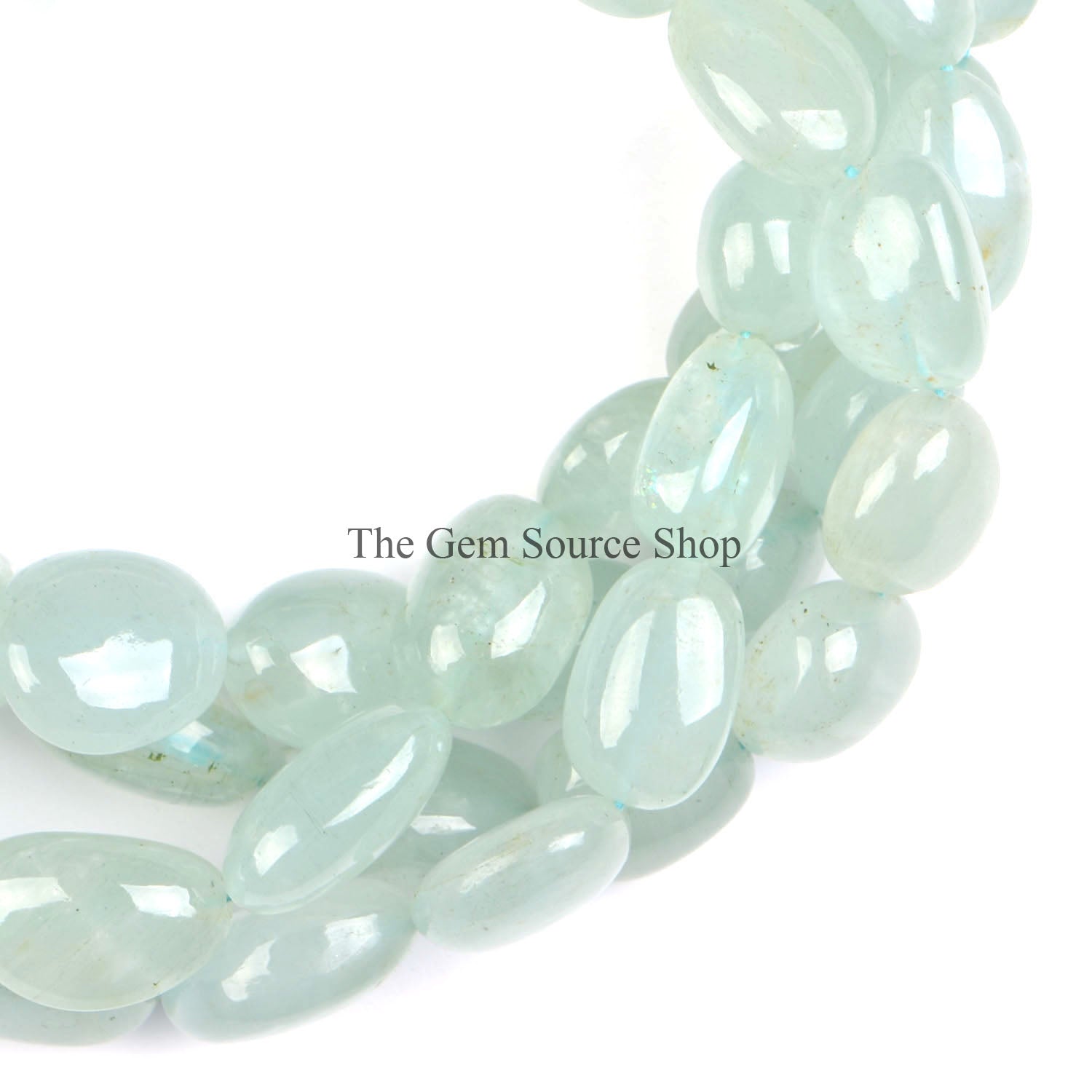 AAA Aquamarine Smooth Nugget Shape Gemstone Beads