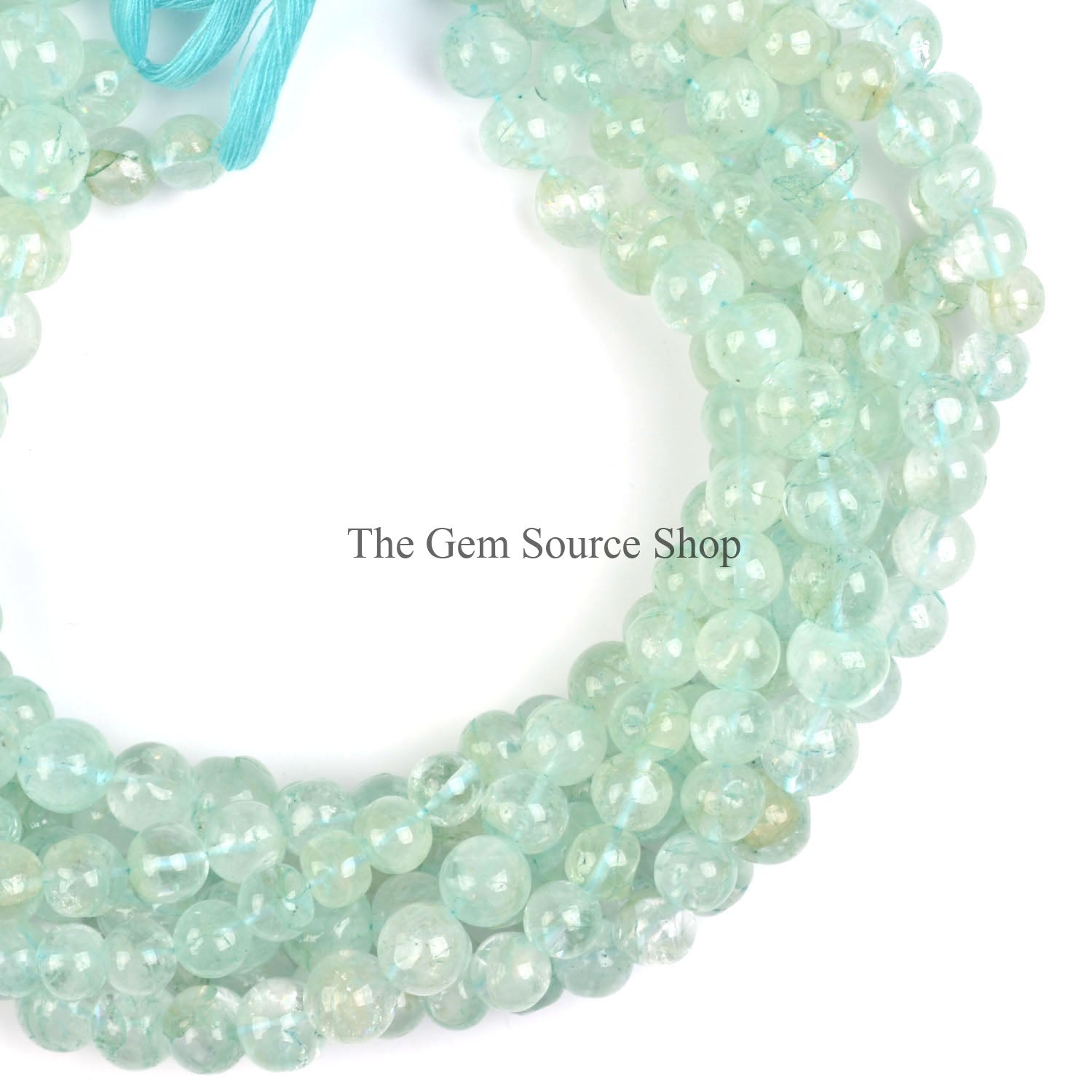 Aquamarine Smooth Round Shape Beads Gemstone Beads