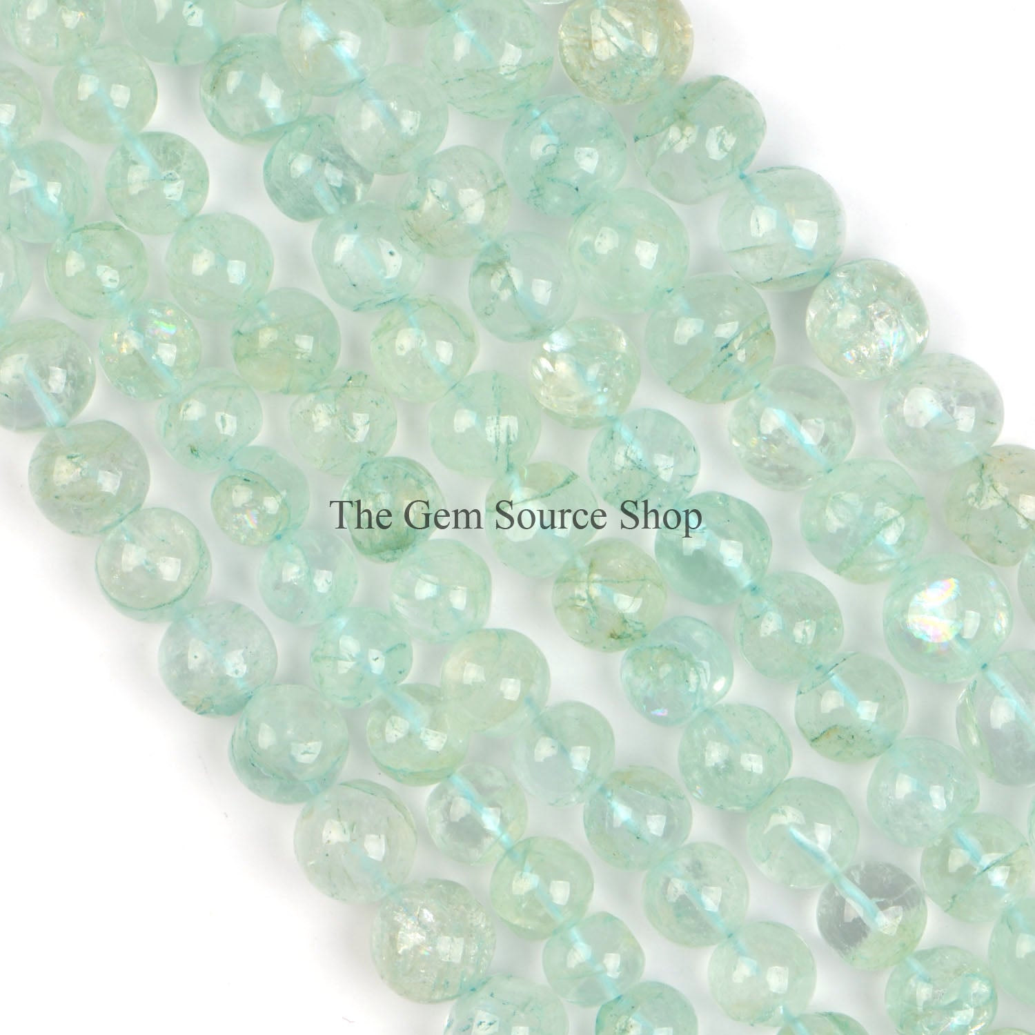 Aquamarine Smooth Round Shape Beads Gemstone Beads