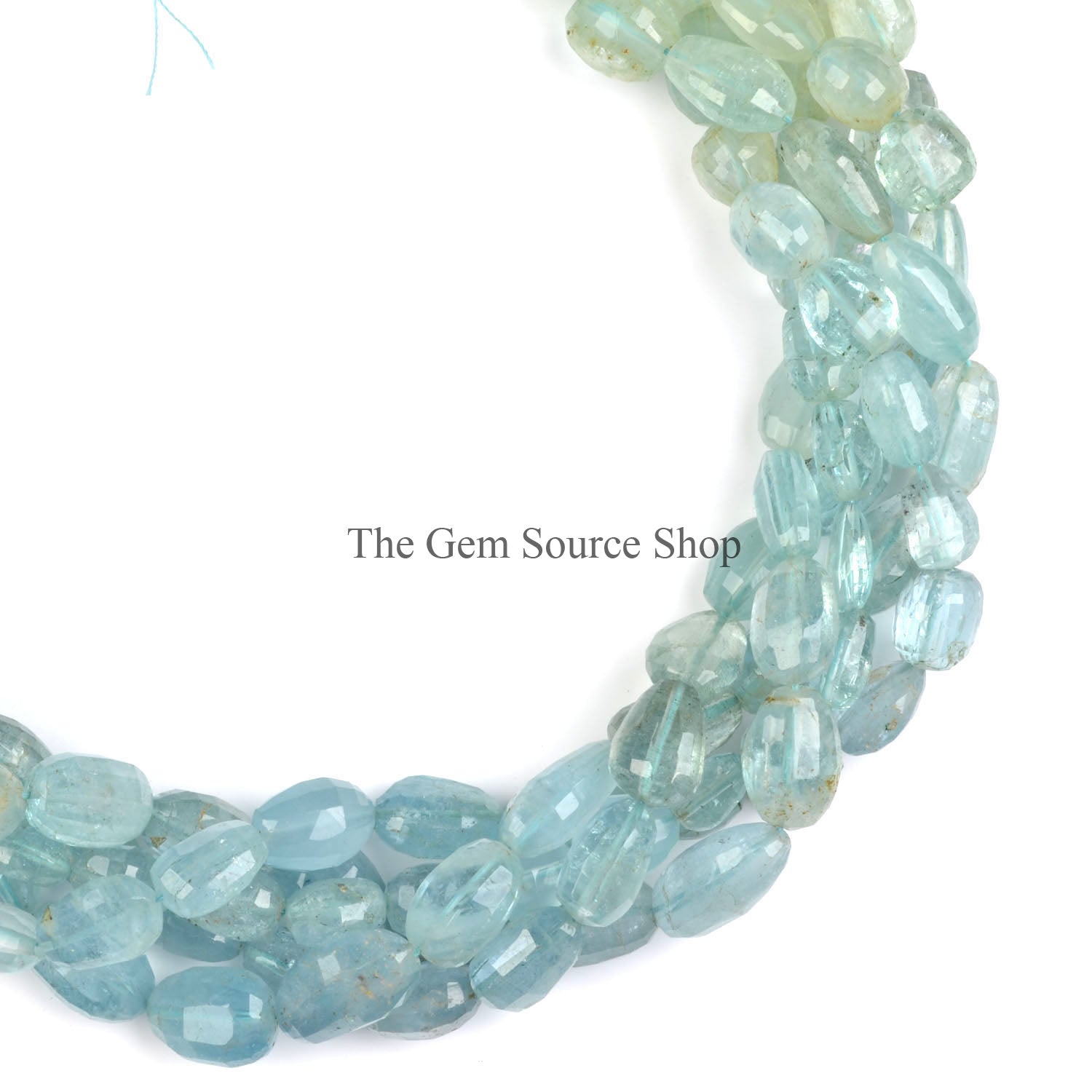 Aquamarine Faceted Nuggets Shape Gemstone Beads
