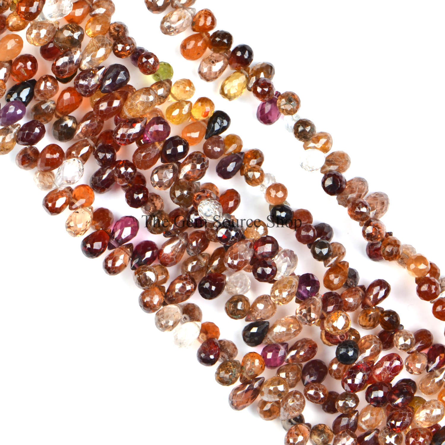 Multi Zircon Faceted Drop Shape Gemstone Beads
