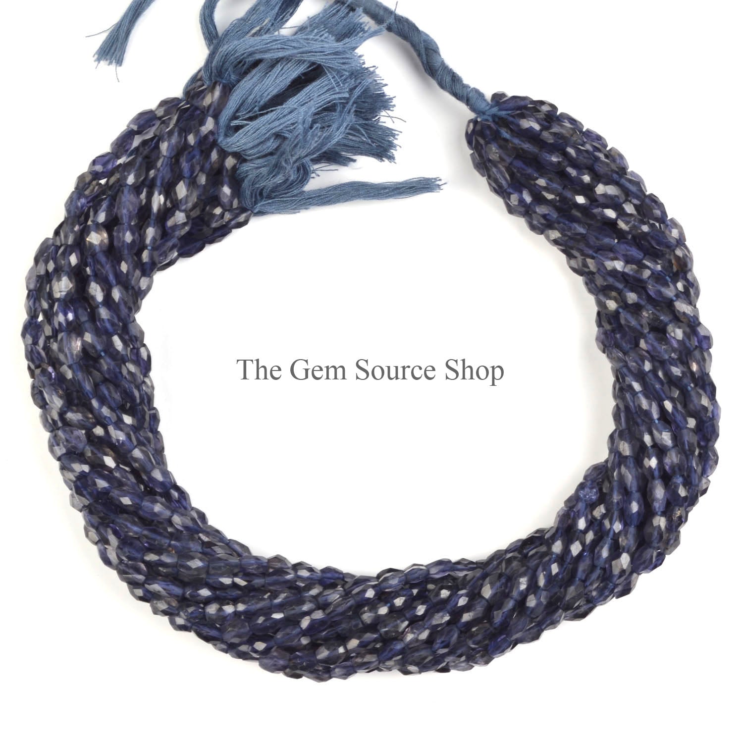 Natural Iolite Faceted Oval Shape Gemstone Beads