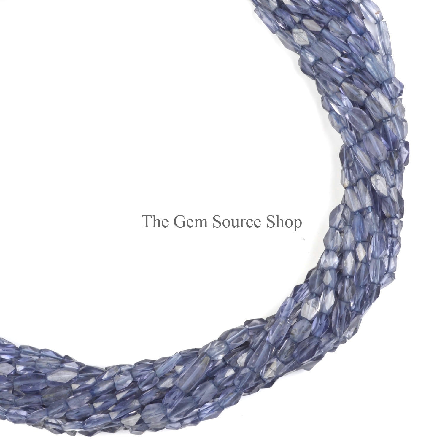 Iolite Faceted Oval Shape Gemstone Beads
