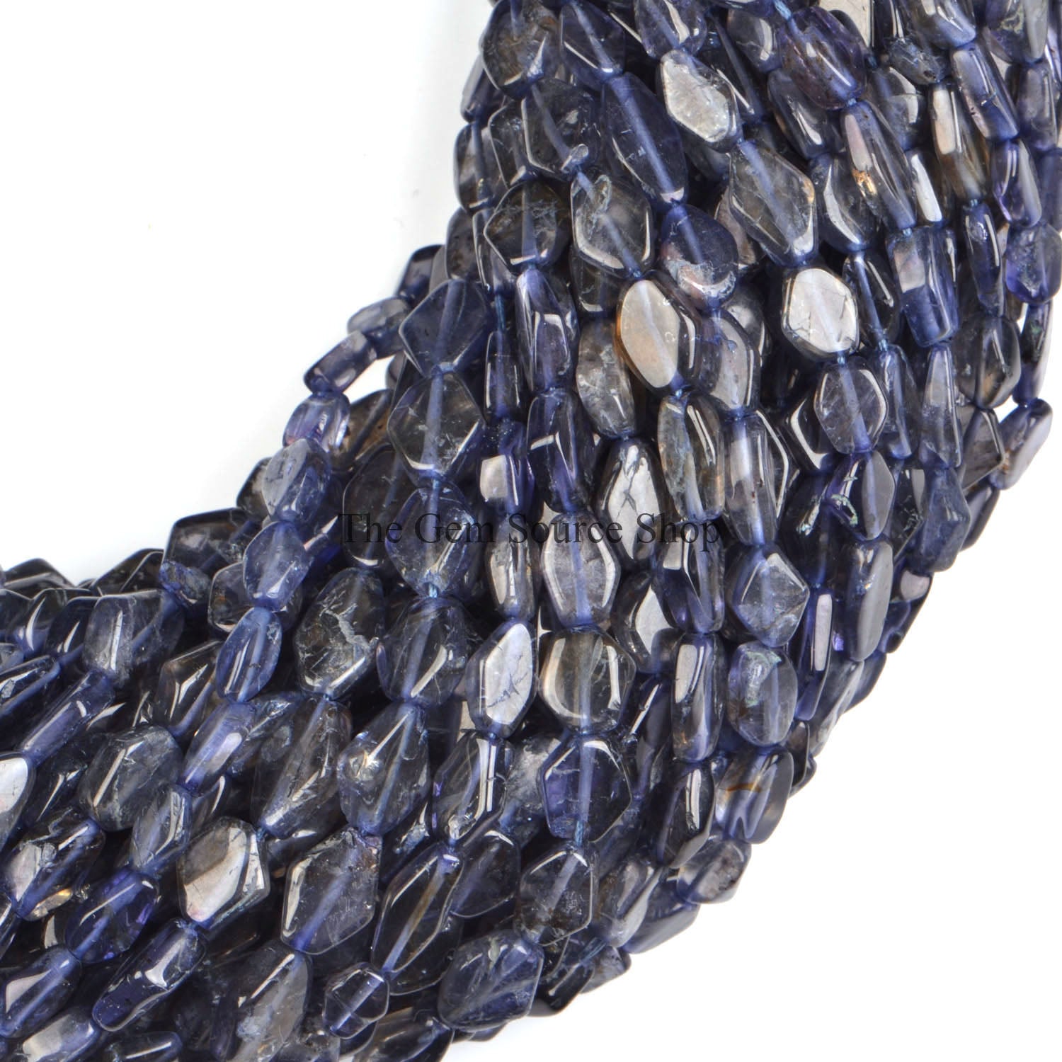 Natural Iolite Smooth Kite Shape Gemstone Beads
