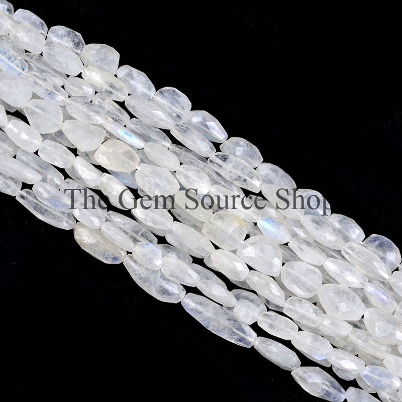 Rainbow Moonstone Faceted Nugget Beads, Fancy Shape Beads, Gemstone Loose Beads