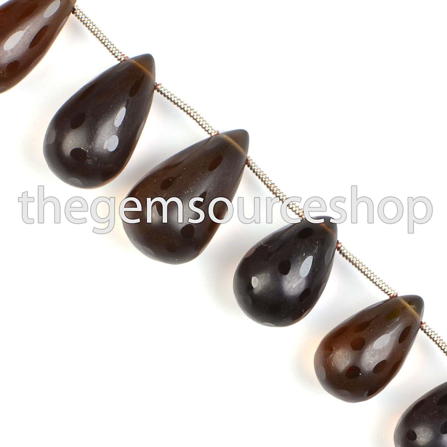 Smoky Quartz Pear Shape Beads