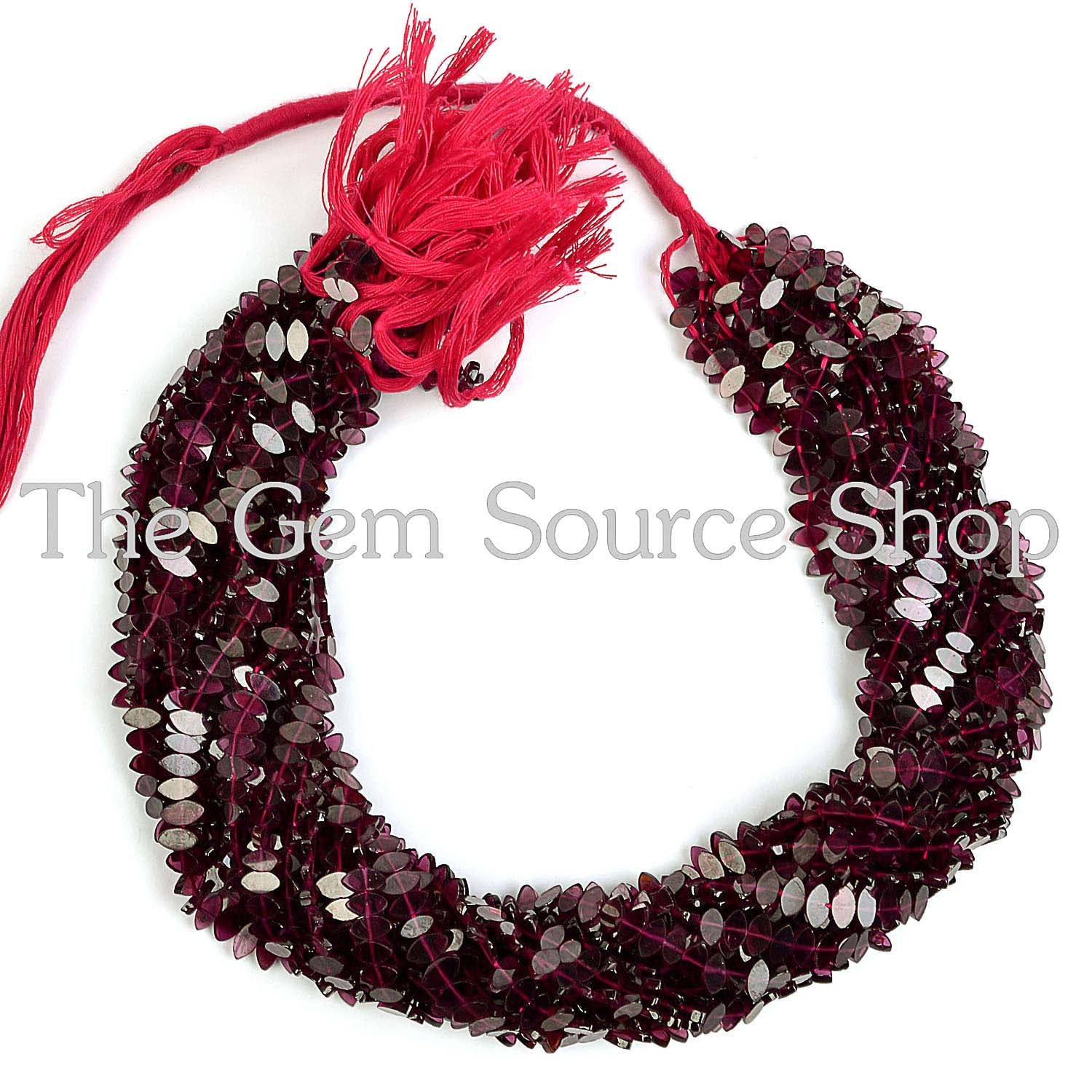Garnet Flat Marquise Briolette Gemstone Beads