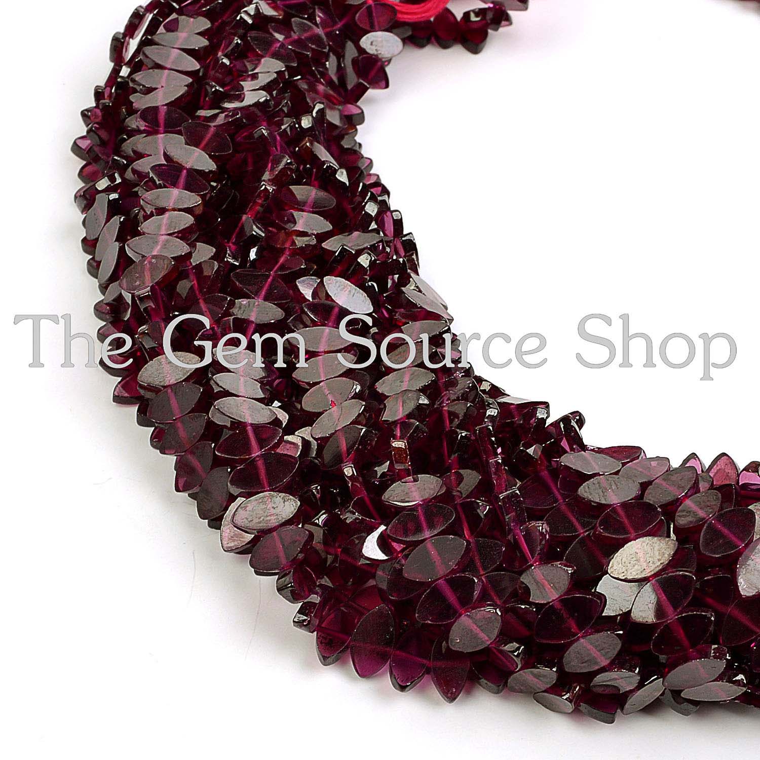 Garnet Flat Marquise Briolette Gemstone Beads