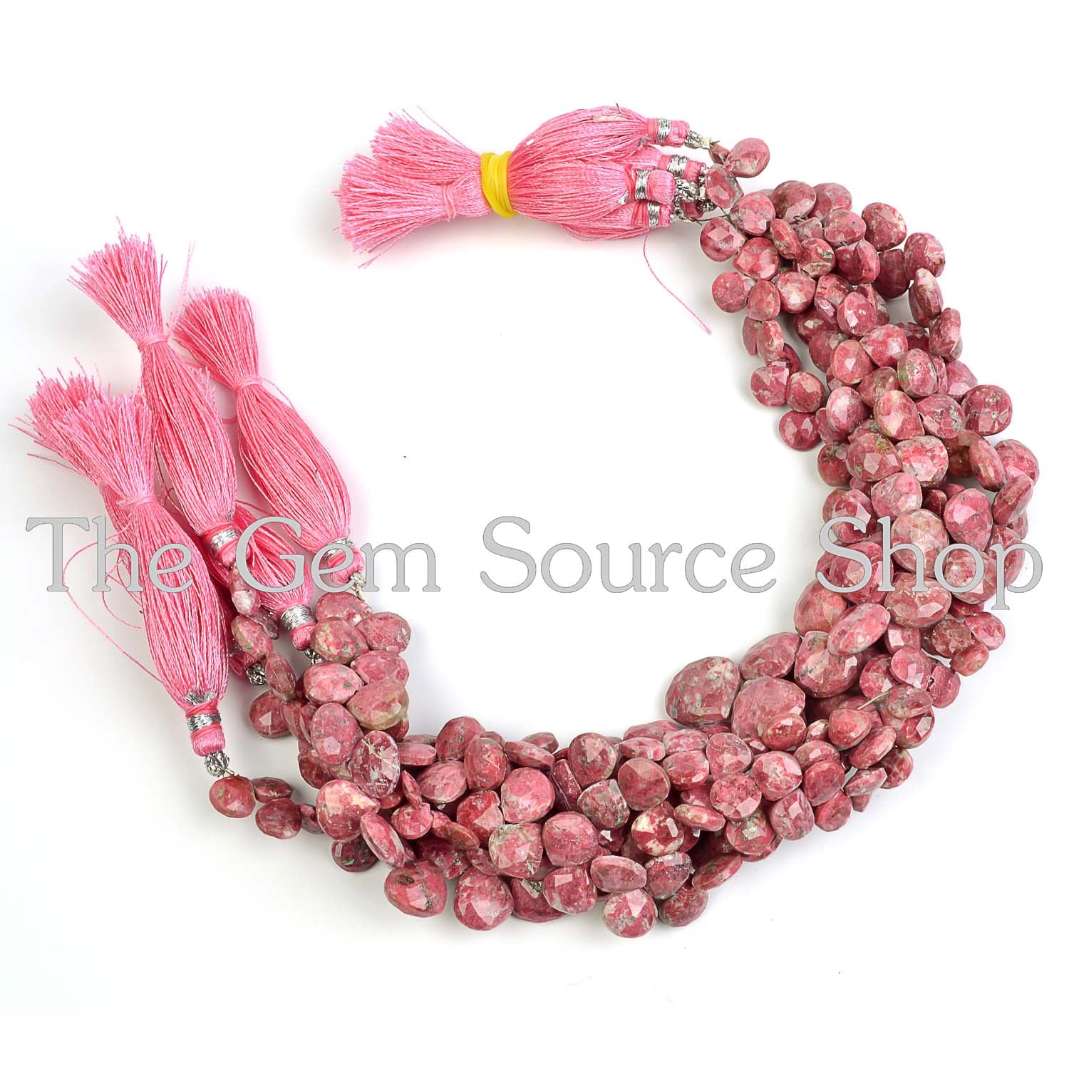Natural Thulite Faceted Heart Shape Gemstone Beads