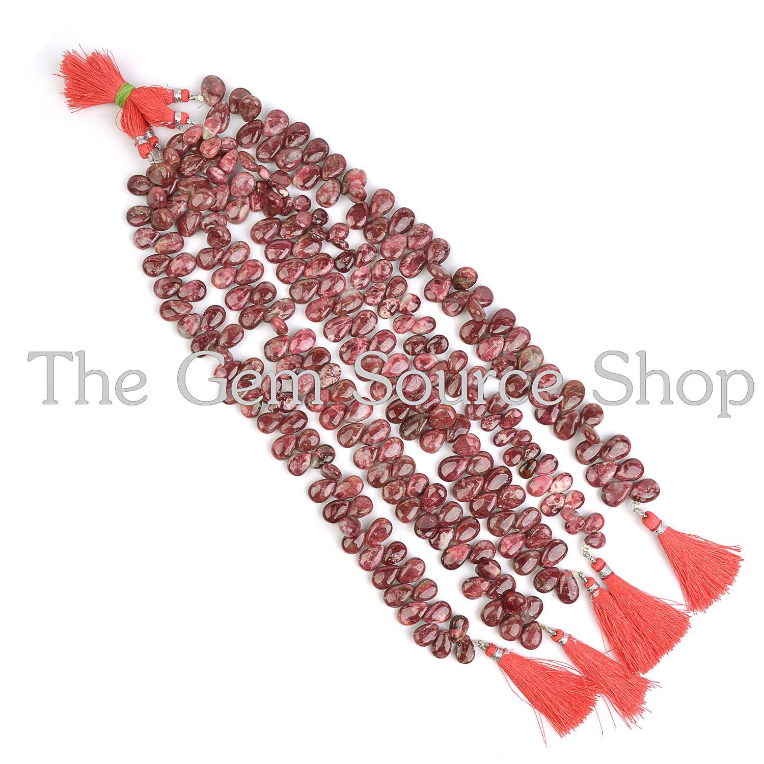 Natural Thulite Plain Smooth Pear Beads, Gemstone Beads, Beads For Jewelry