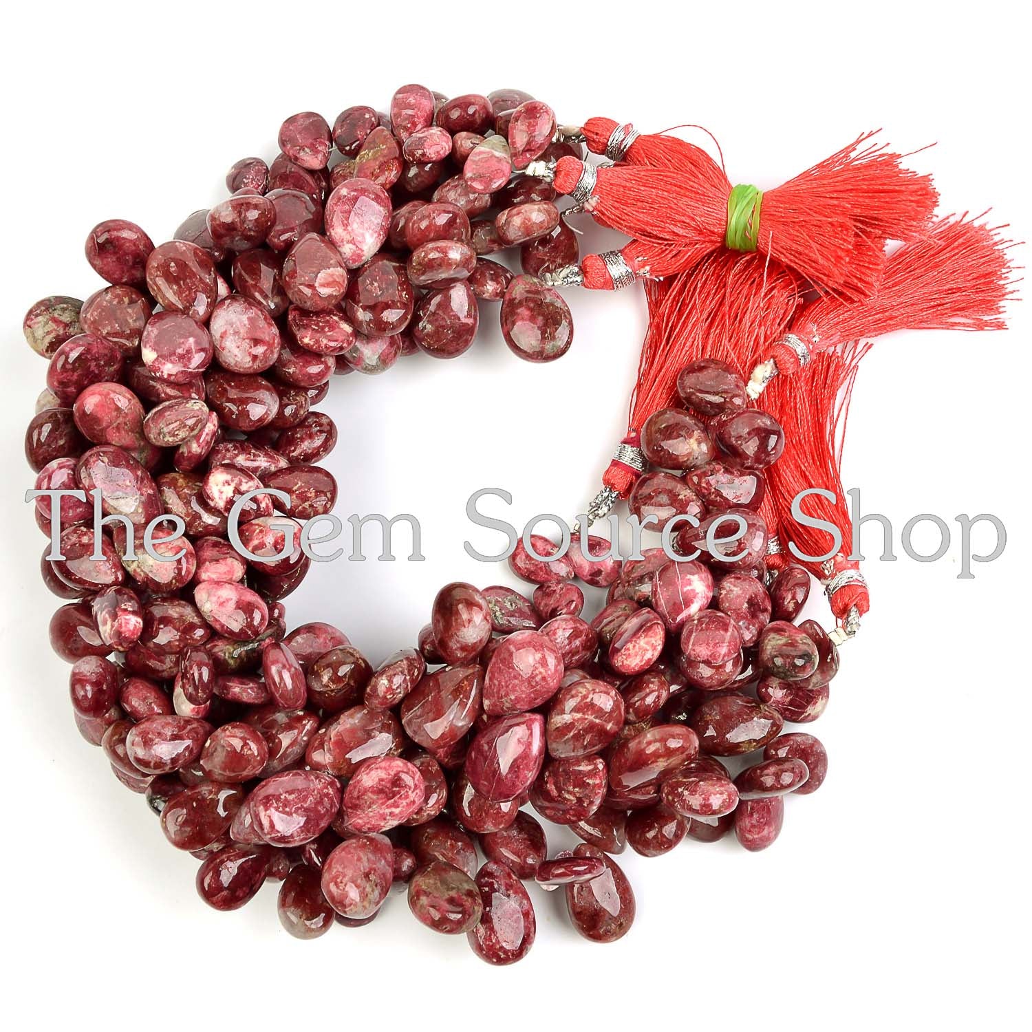 Natural Thulite Plain Smooth Pear Beads, Gemstone Beads, Beads For Jewelry