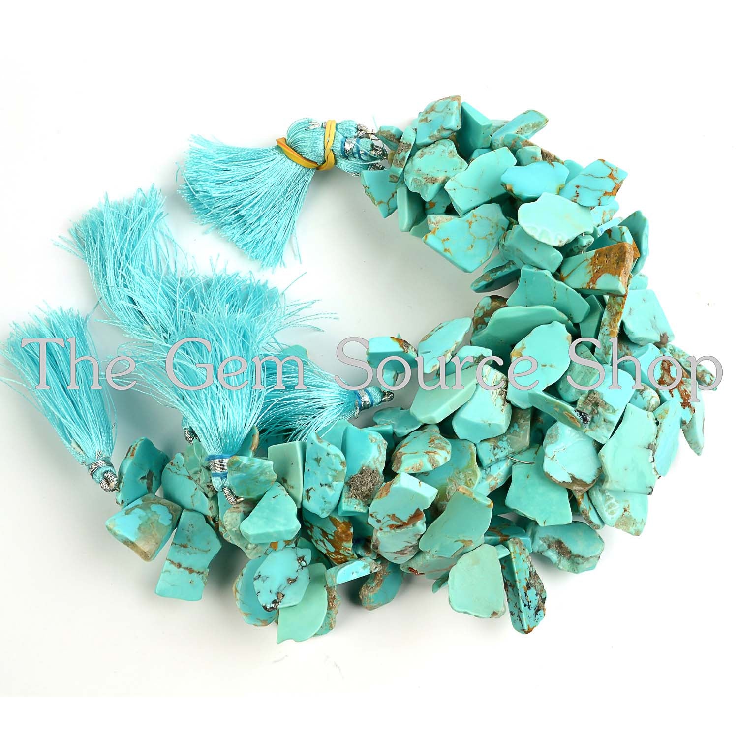 Natural Turquoise Smooth Slices Shape Gemstone Beads