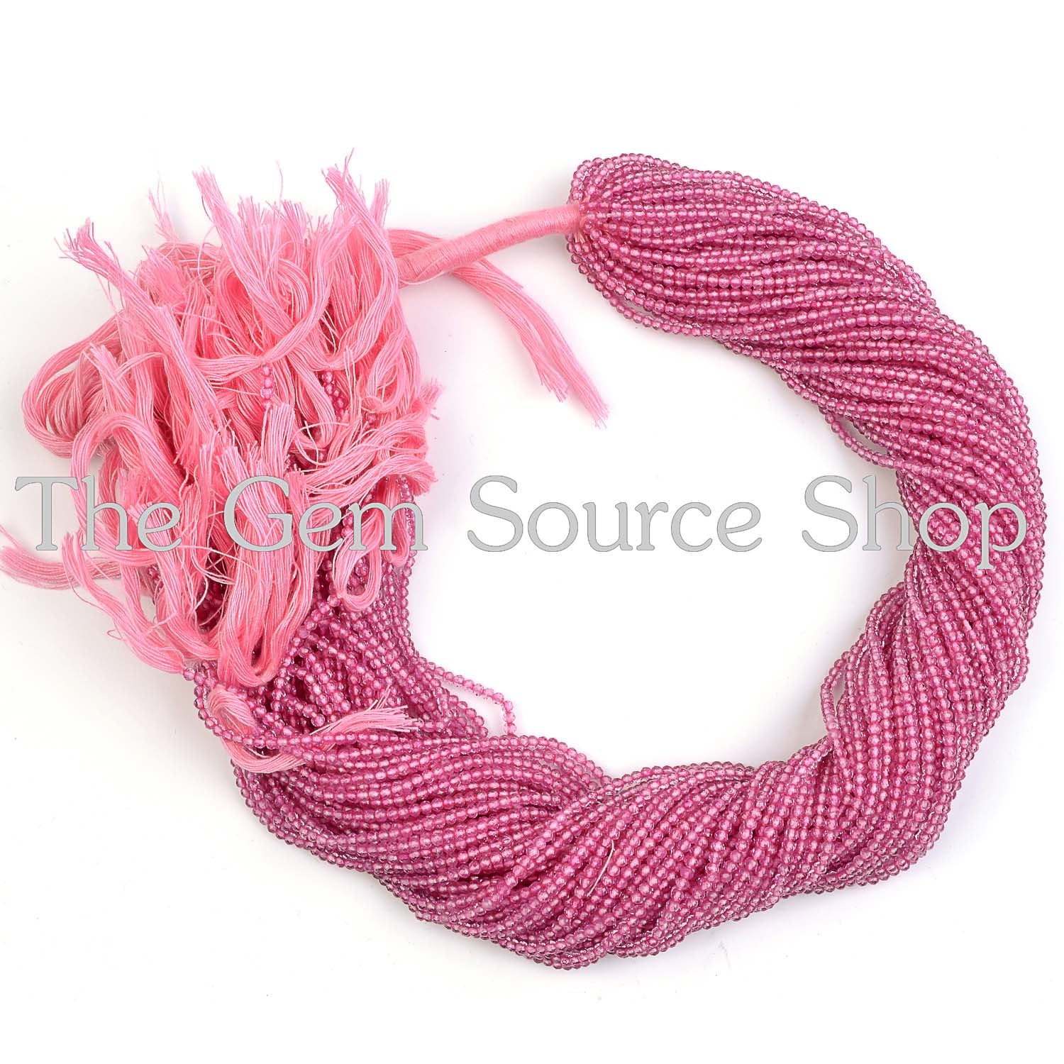 Pink Topaz Faceted Rondelle Shape Machine Cut Beads
