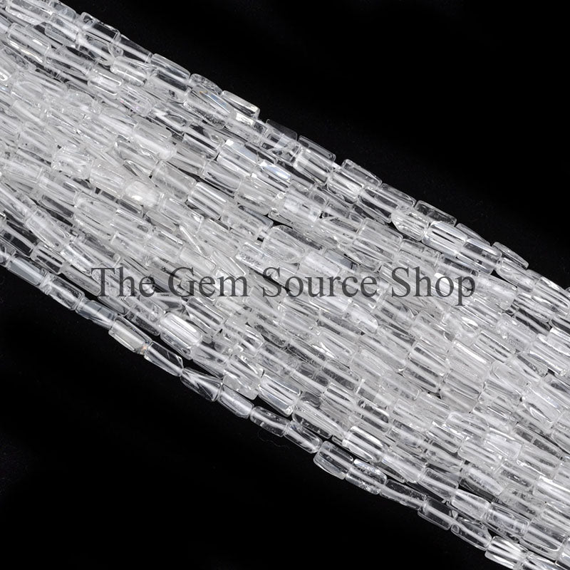 Rock Crystal Smooth Long Square Briolette, Wholesale Gemstone Beads