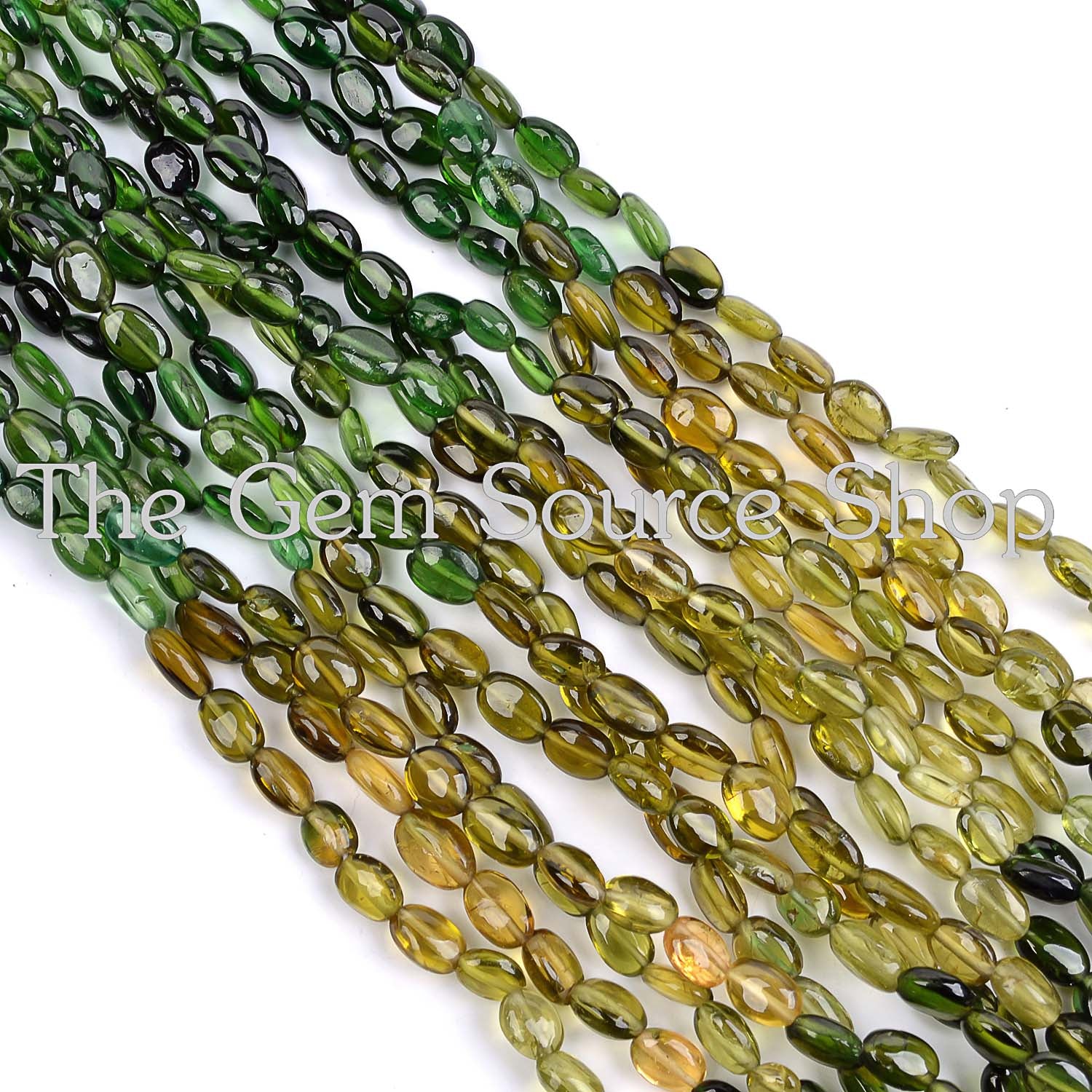 Natural Chrome Tourmaline Smooth Oval Shape Beads