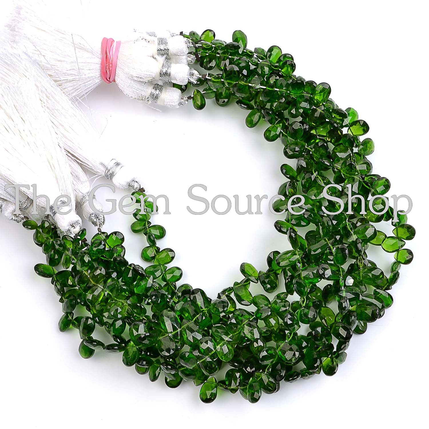 Natural Chrome Diopside Beads, Faceted Pear Shape Beads, Side Drill Pear Beads, Gemstone Beads