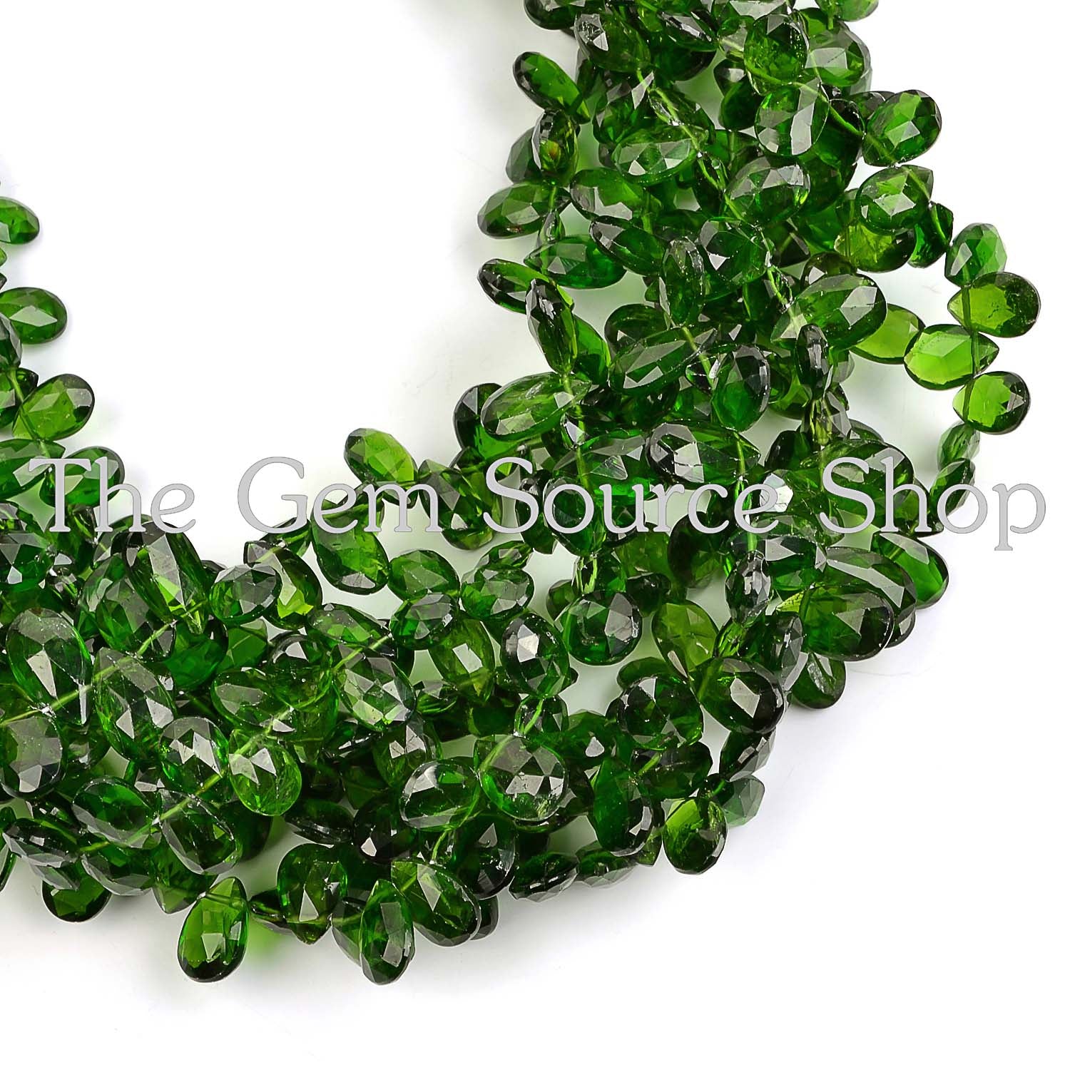 Natural Chrome Diopside Beads, Faceted Pear Shape Beads, Side Drill Pear Beads, Gemstone Beads