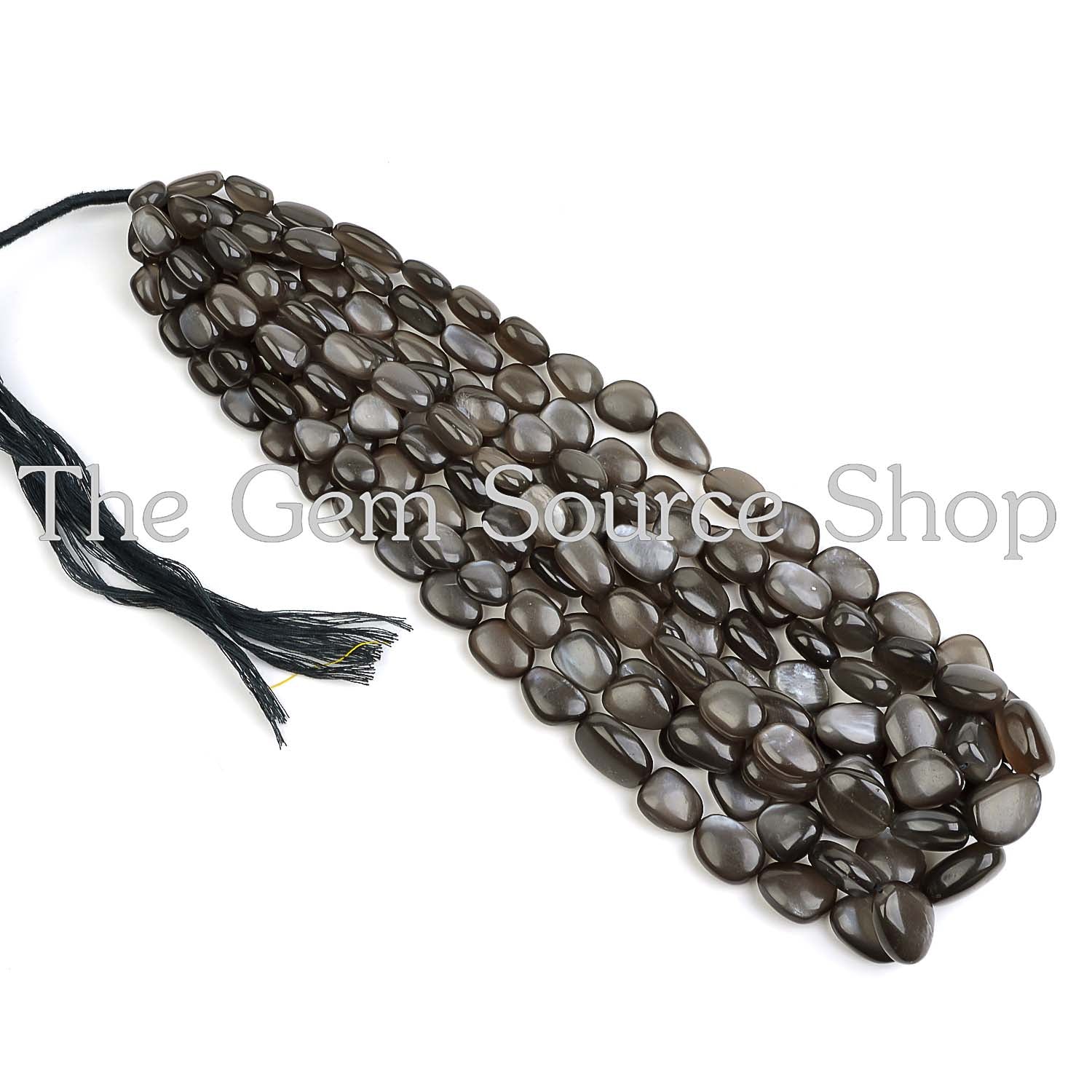 Natural Grey Moonstone Smooth Nugget Shape Gemstone Beads
