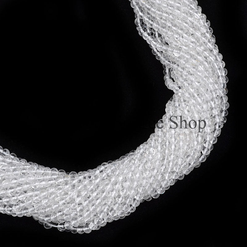 Rock Crystal Smooth Round Beads, Wholesale Gemstone Beads, Necklace Beads