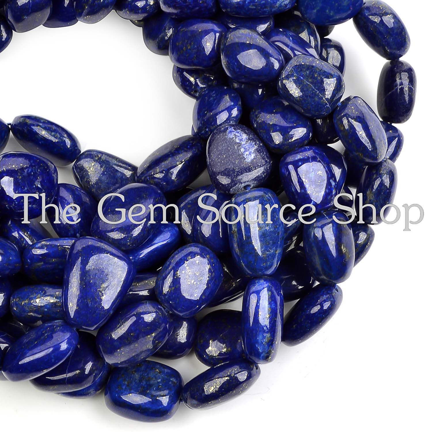 Natural Lapis Lazuli Smooth Nugget Gemstone Beads