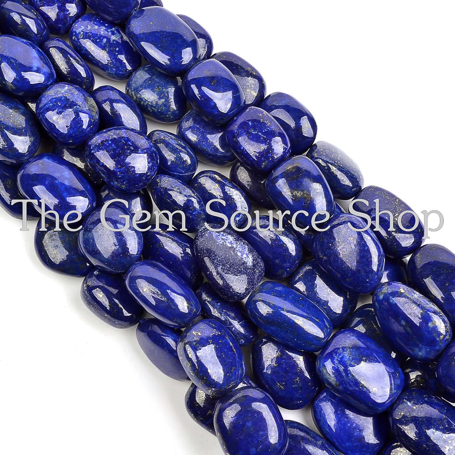 Natural Lapis Lazuli Smooth Nugget Gemstone Beads