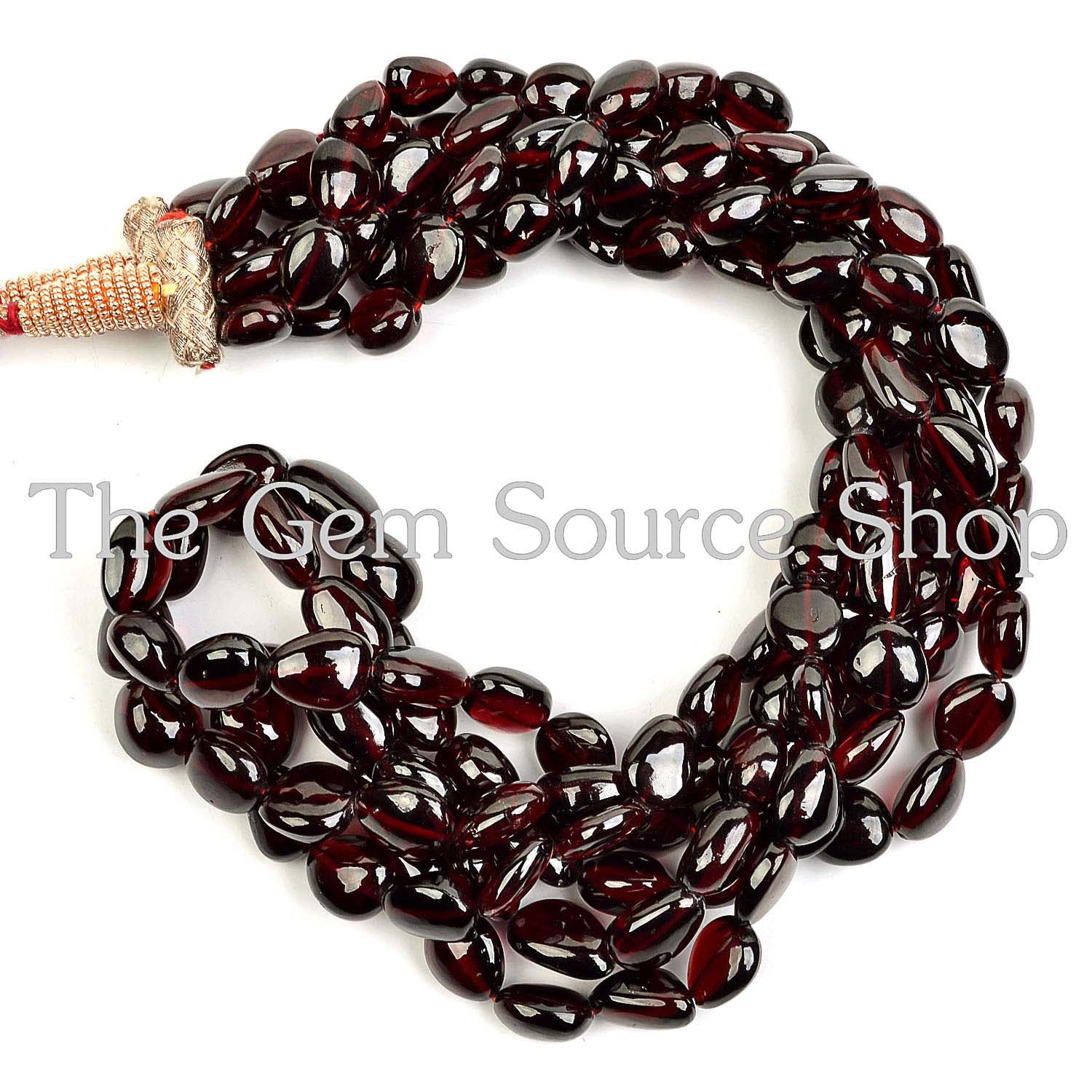 Natural Garnet Smooth Nugget Beads Necklace, Plain Garnet Beads Necklace, Fancy Beads Necklace