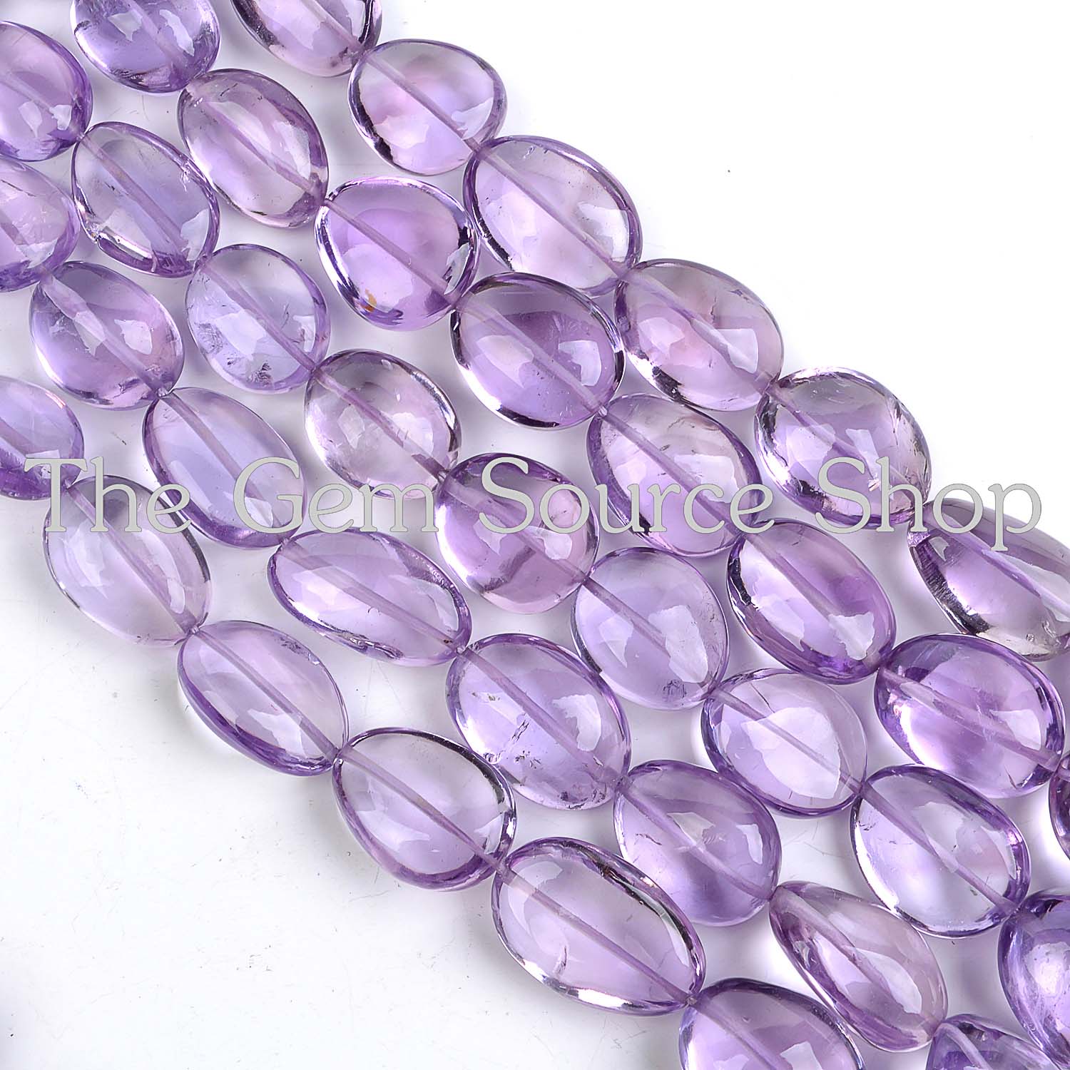 5 Lines Natural Pink Amethyst Smooth Nugget Beaded Necklace Set TGS-1945