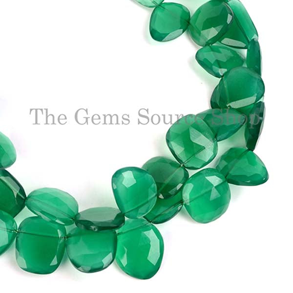 Green Onyx Beads, Faceted Table Cut Beads, Green Onyx Nugget Beads, Gemstone Beads