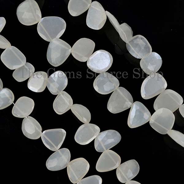 White Moonstone Beads, Moonstone Faceted Beads, Table Cut Nugget Beads, Wholesale Beads