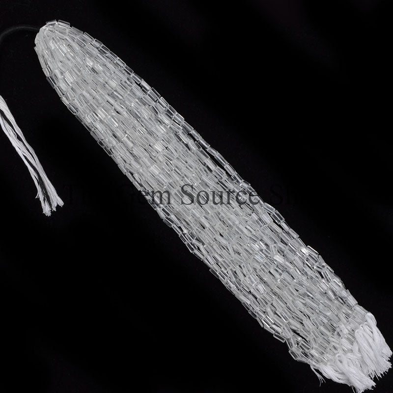 Rock Crystal Beads, Rock Crystal Faceted Beads, Crystal Long Square Shape Beads