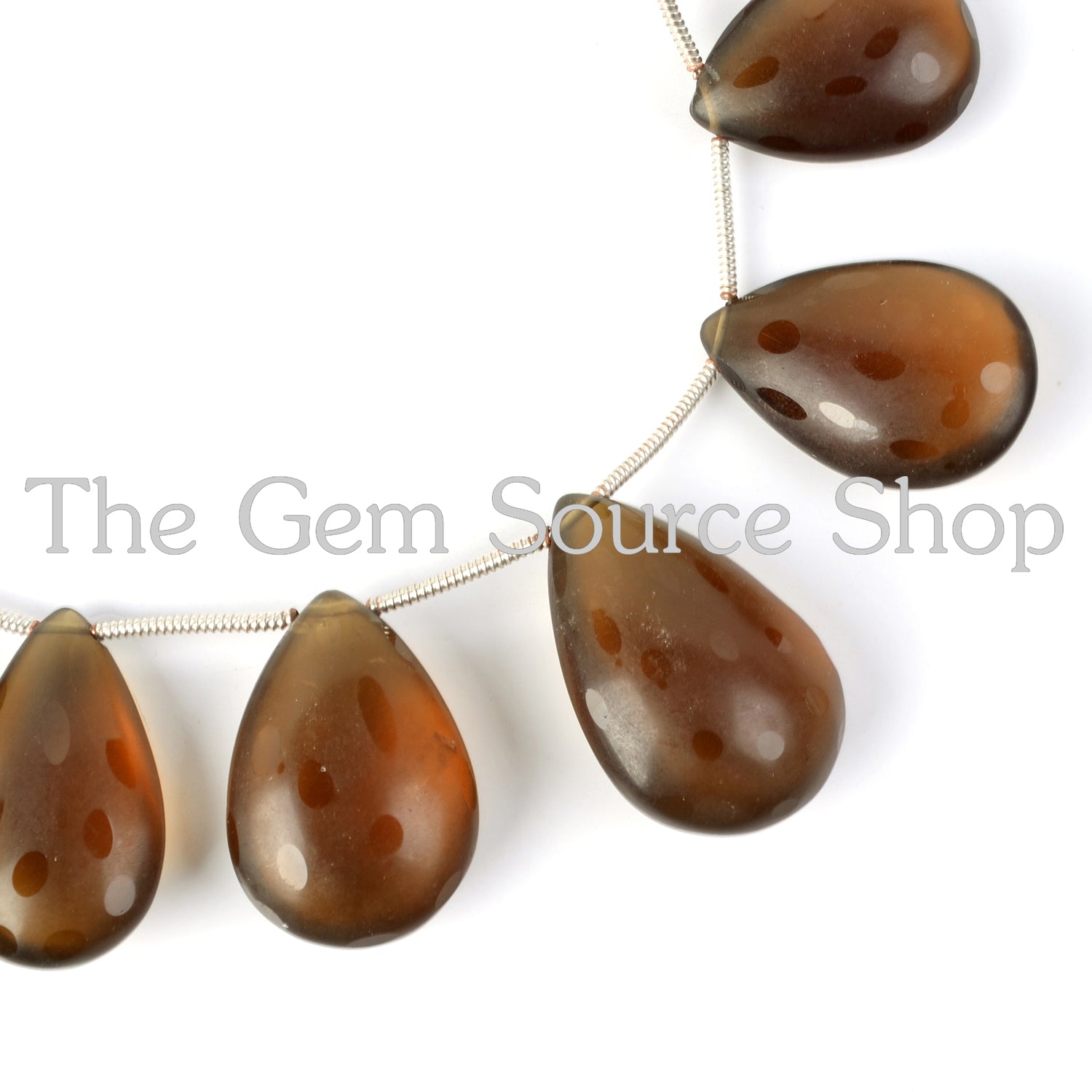 Smoky Quartz Smooth Pear Shape Beads TGS-2023