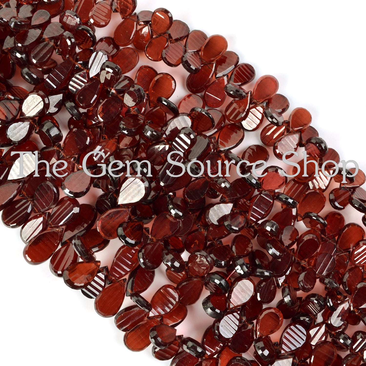 Natural Garnet Fancy Cut Pear Shape Wholesale Beads TGS-2025