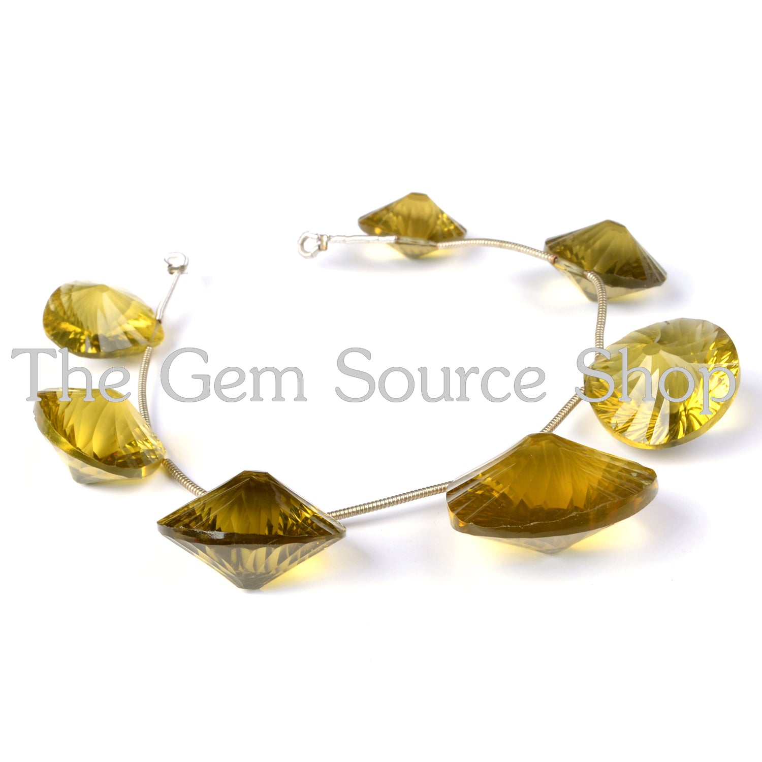 16-25mm Lemon Quartz Concave Cut Heart Shape Wholesale Loose Beads, TGS-2032