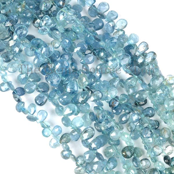 Aquamarine Faceted Pear Gemstone Beads TGS-2036