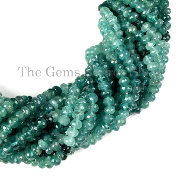 Grandidierite Faceted Rondelle Shape Beads TGS-2040