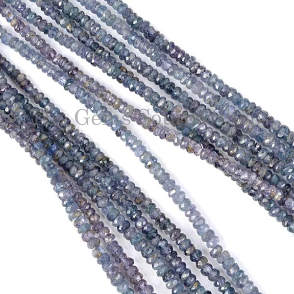 Natural Blue spinel Faceted Rondelle Beads TGS-2045