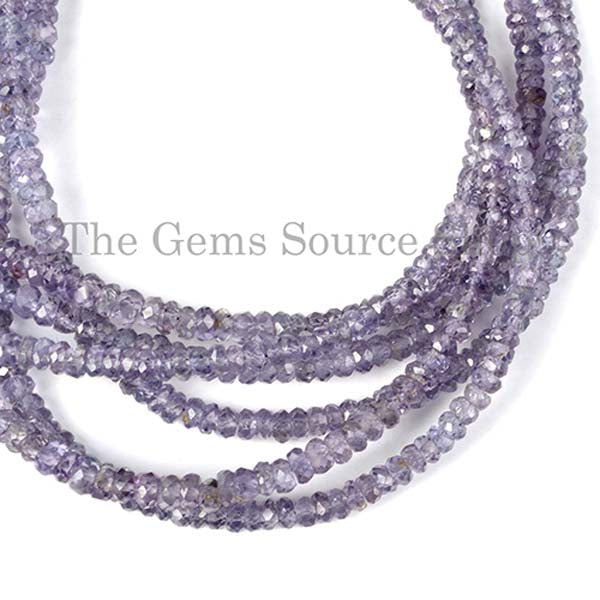 Natural Violet Spinel Faceted Rondelle Shape Beads TGS-2046