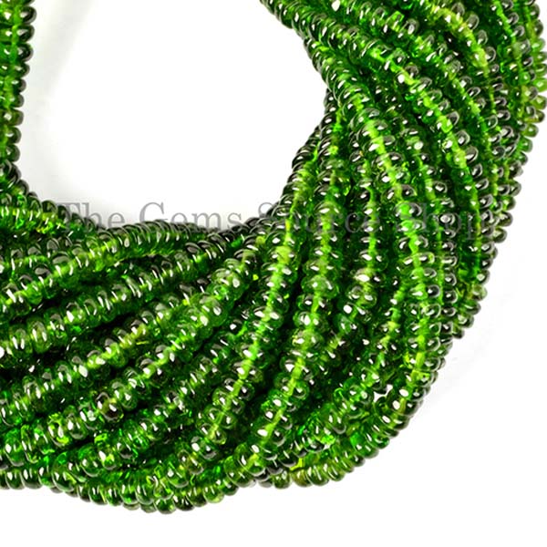 Natural Chrome Diopside Smooth Rondelle Beads TGS-2051