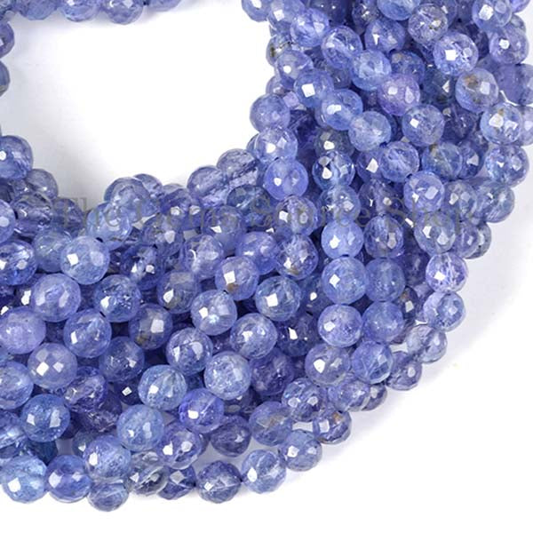Natural Tanzanite Faceted Round Shape Beads TGS-2052
