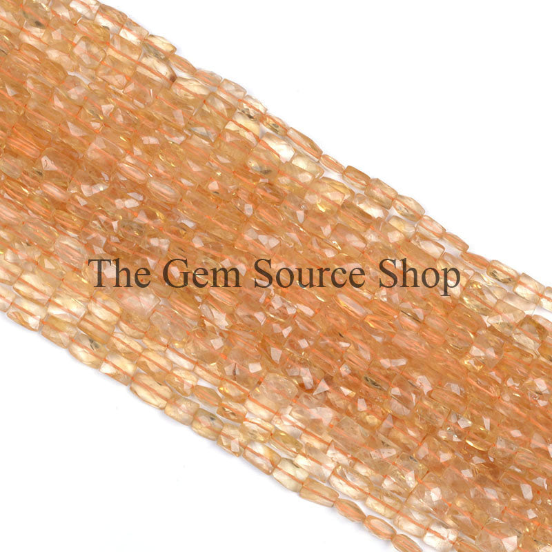 Citrine Flat Cushion Shape Faceted Gemstone Beads TGS-0206